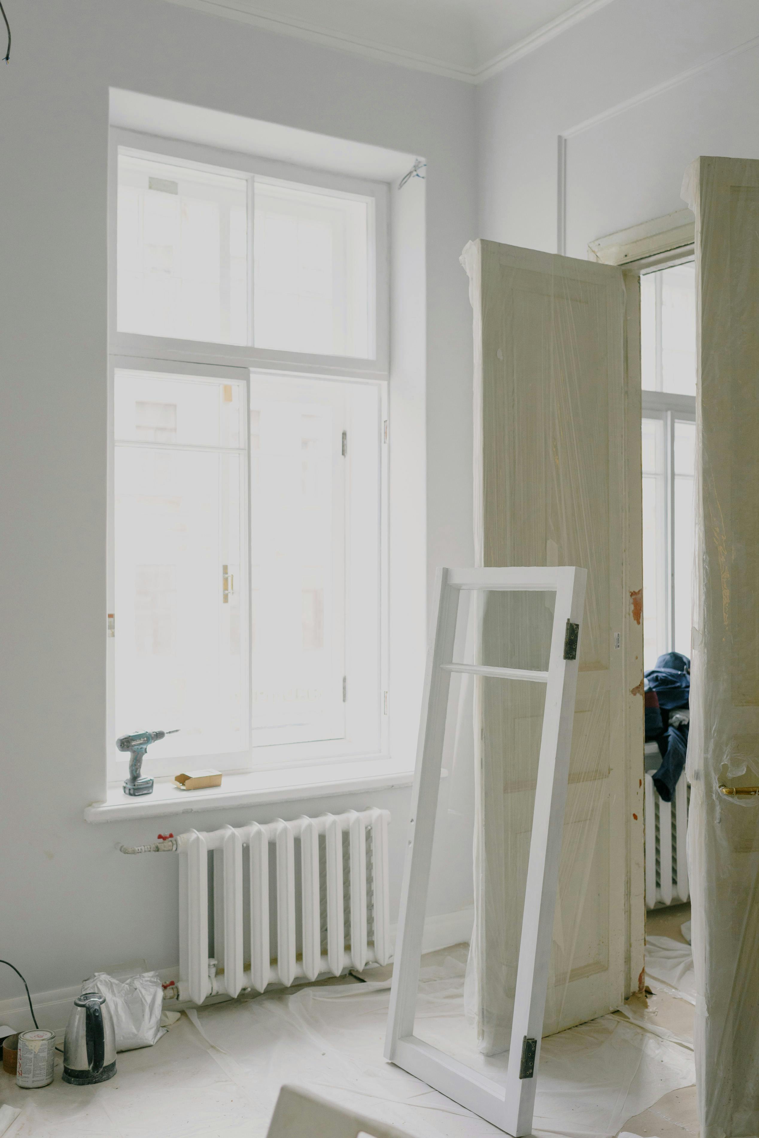 Residential building interior during refurbishment works